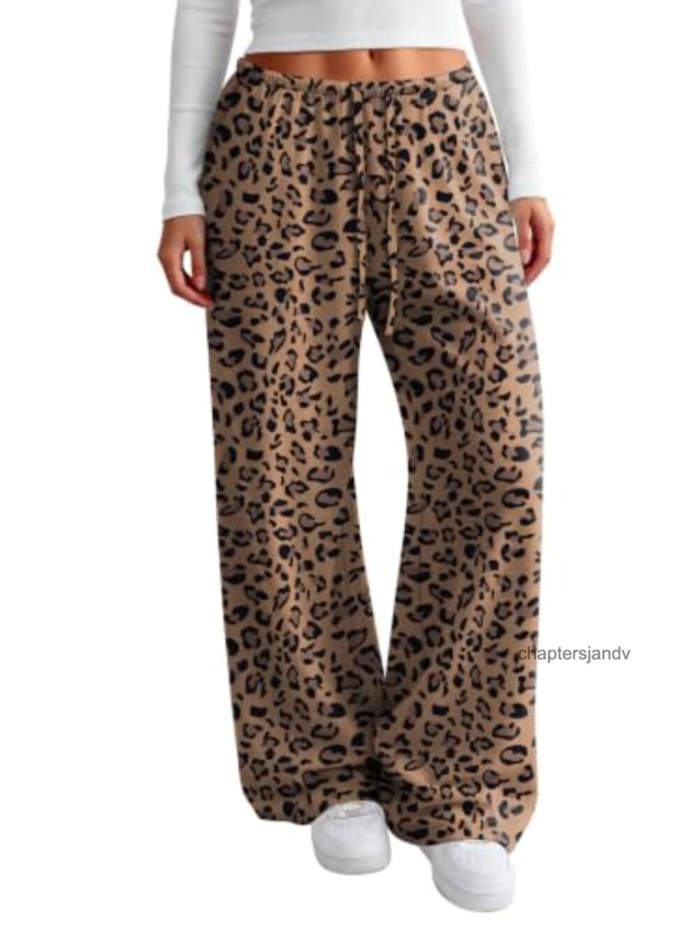 Wide Leg Pants Drawstring Elastic Waist Lightweight Casual Lounge Pants